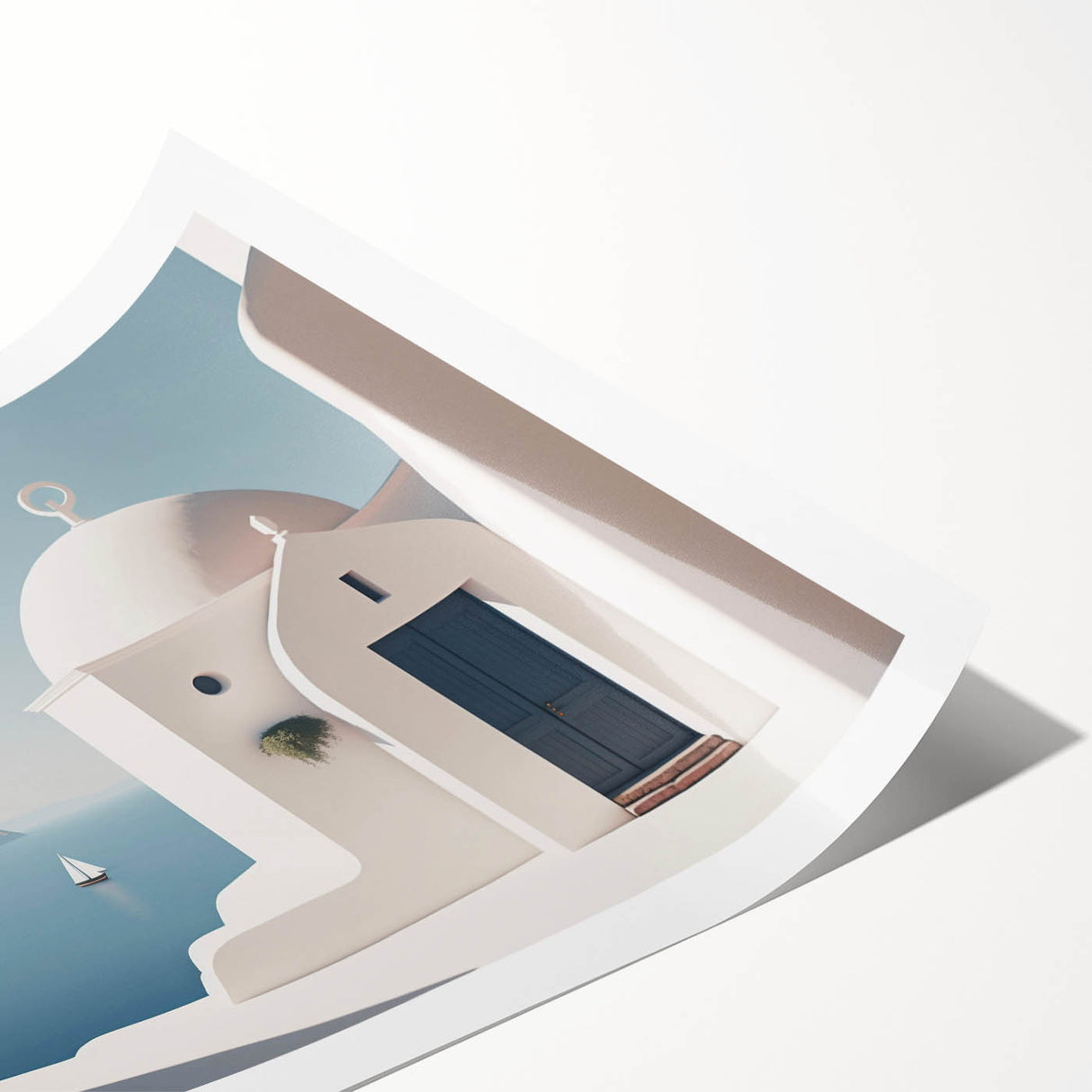 Extra large rolled print featuring line art flowers in muted tones, ideal for large living room wall art.