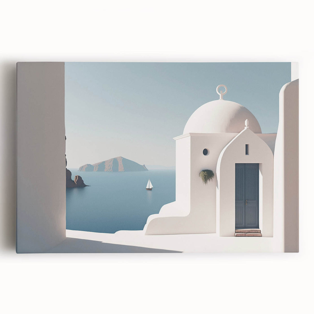 Black and white photo of architectural domes on stretched canvas, ideal for kitchen wall art.