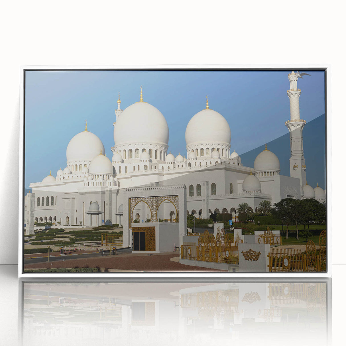 Art deco poster featuring symmetrical dome architecture in monochrome, framed acrylic, ideal for modern nursery wall decor.