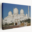 Large art print of architectural domes in muted beige and white on stretched canvas, ideal for kitchen wall art.