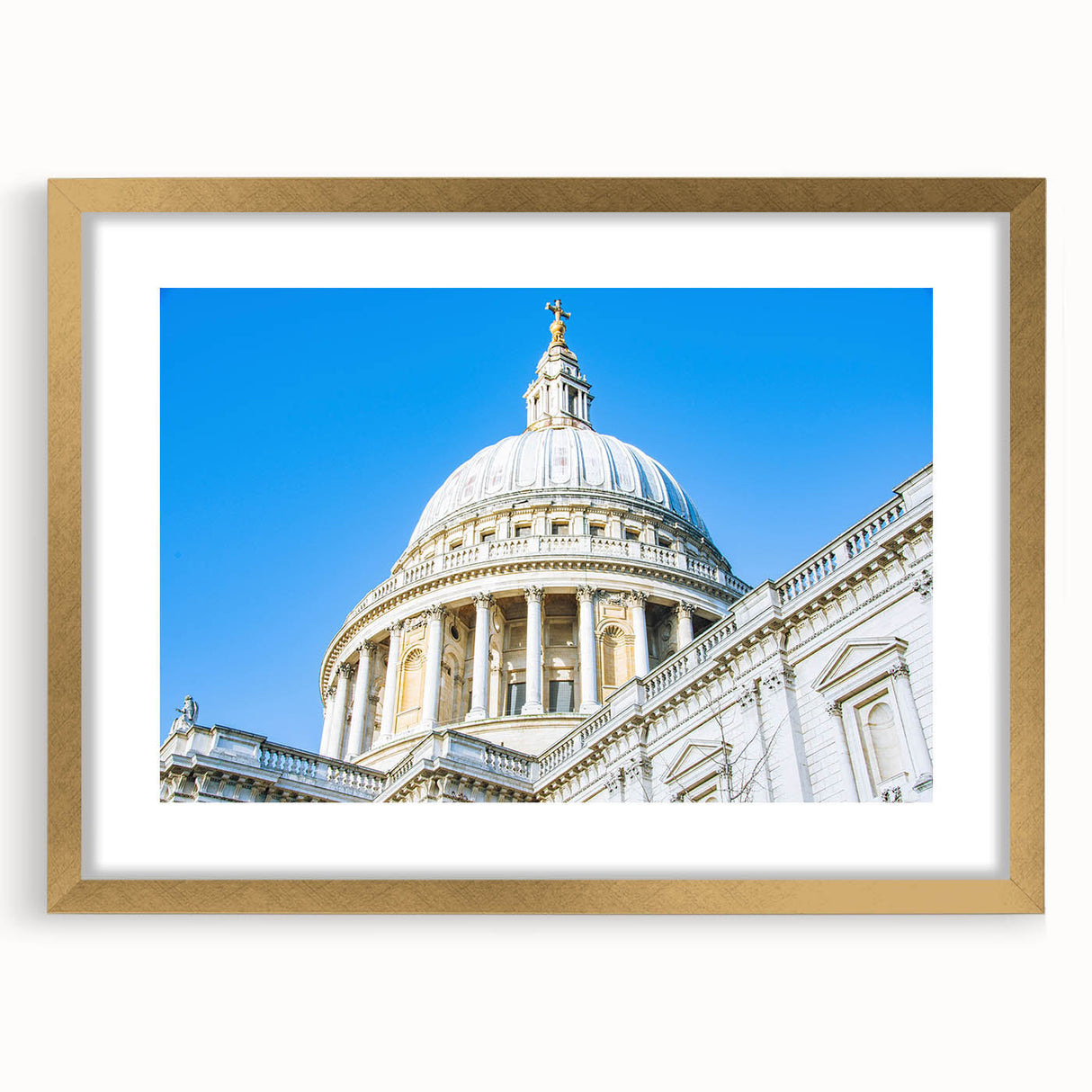 Extra large abstract art print featuring textured domes in gray and gold tones on a framed canvas.