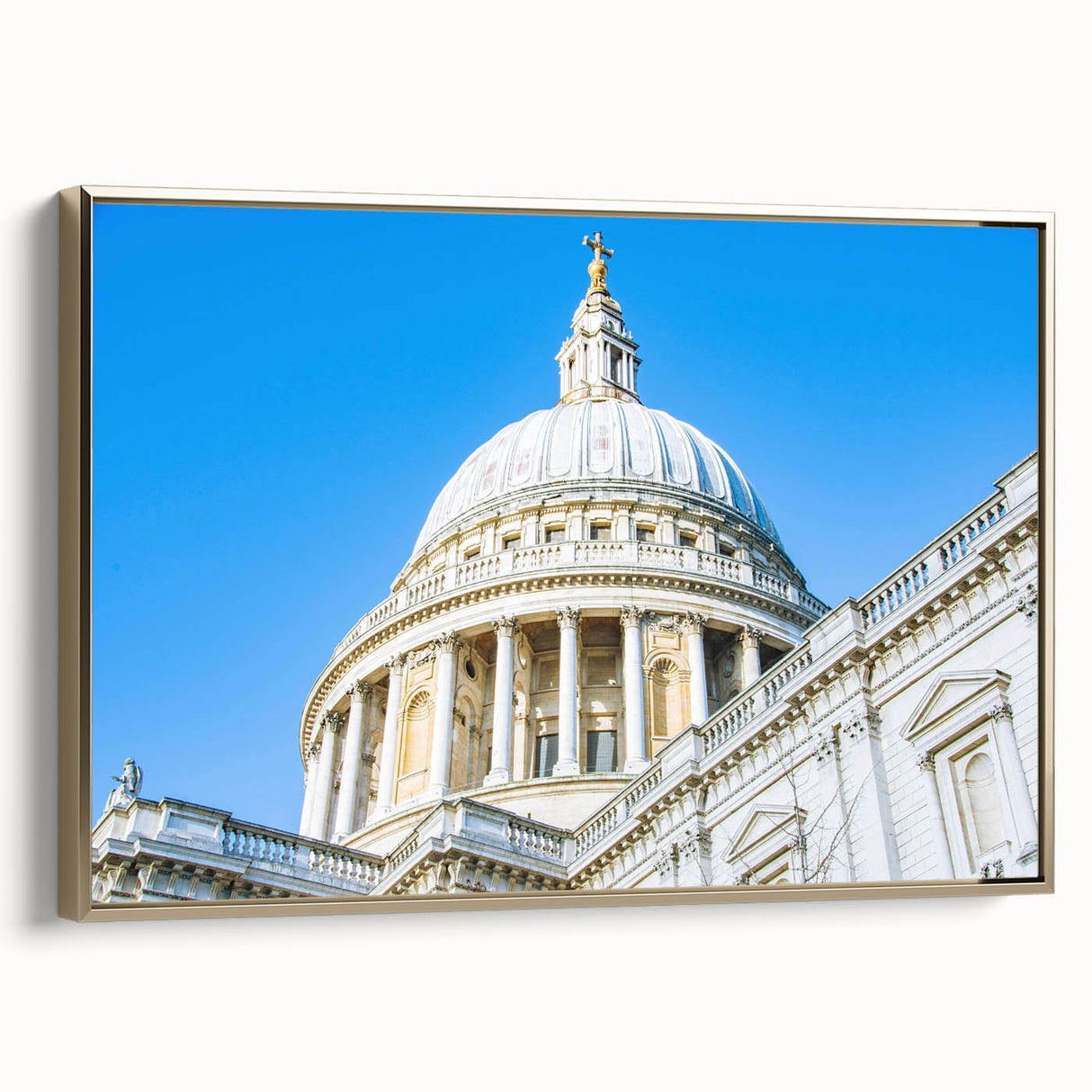 Framed canvas featuring vintage poster art of architectural domes in black, ideal for bedroom wall decor.