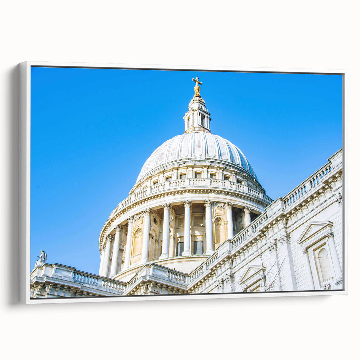 Vintage poster art of architectural domes in muted black and white, framed canvas, ideal for living room decor.