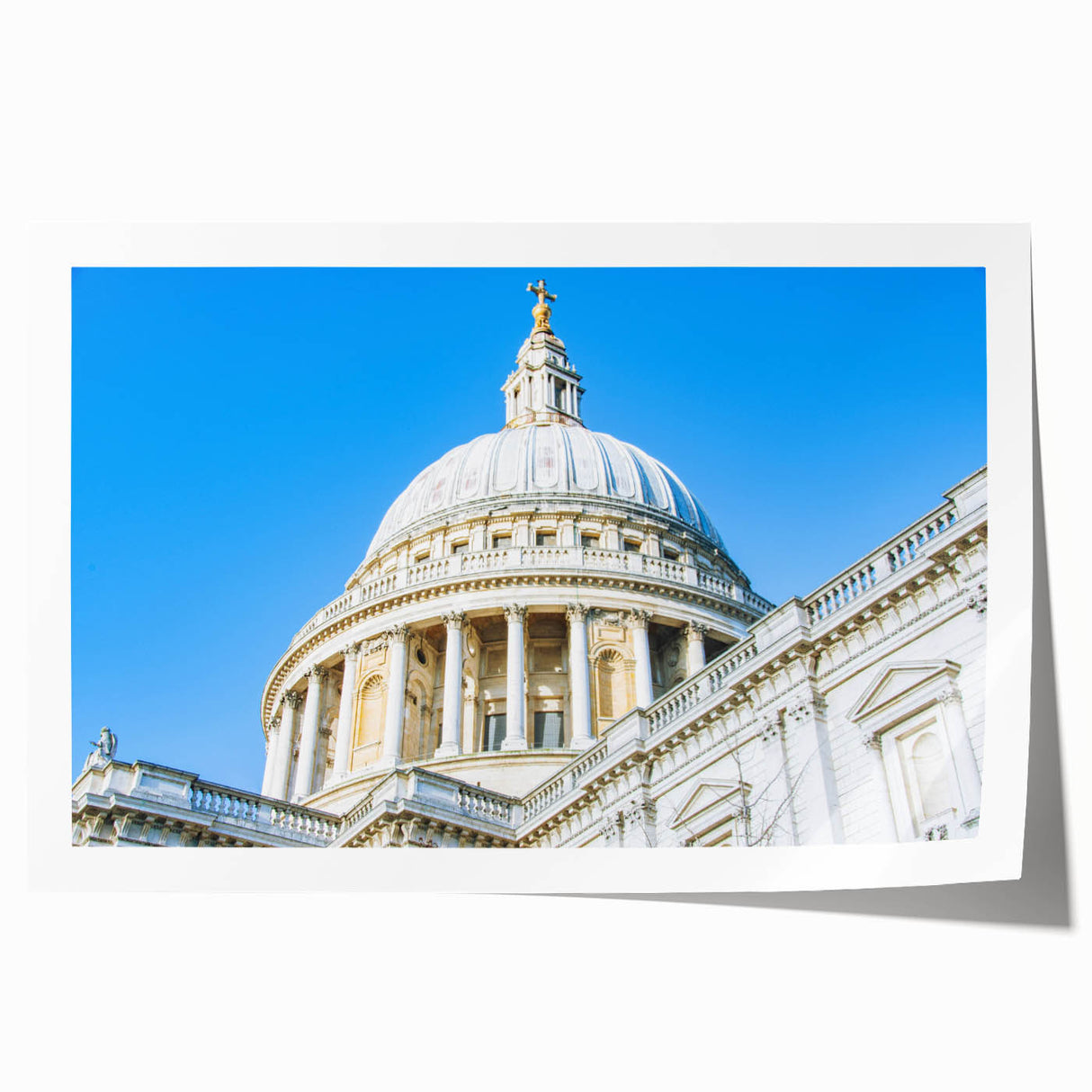 Rolled print of architectural domes in muted earth tones, suitable as art wall dining room decor.