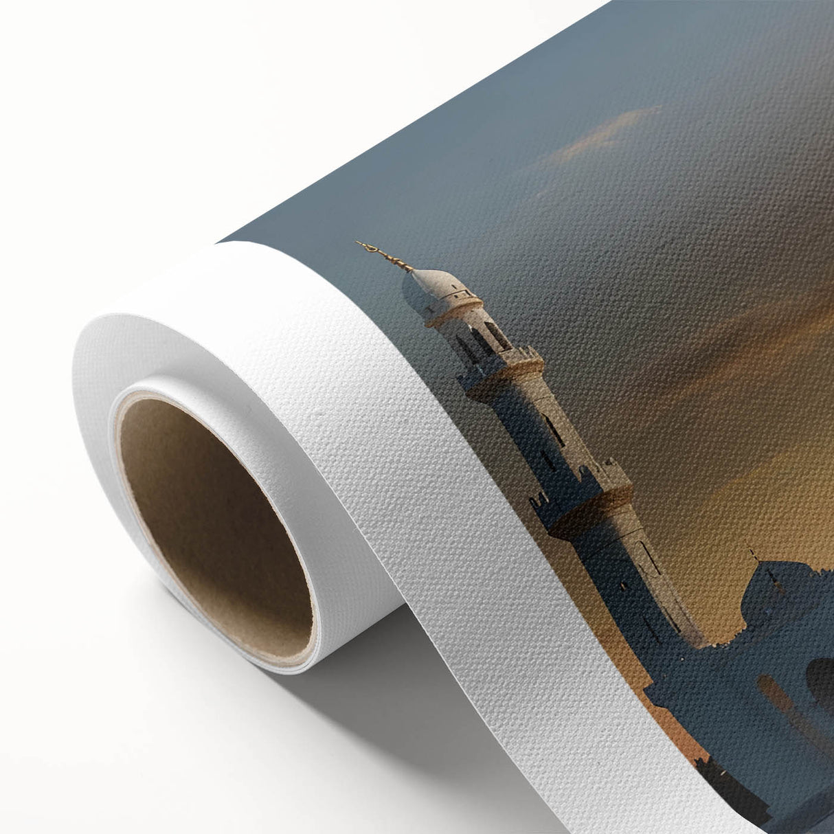 Art Deco style poster featuring geometric patterns and pastel colors on rolled canvas, ideal for nursery wall art.