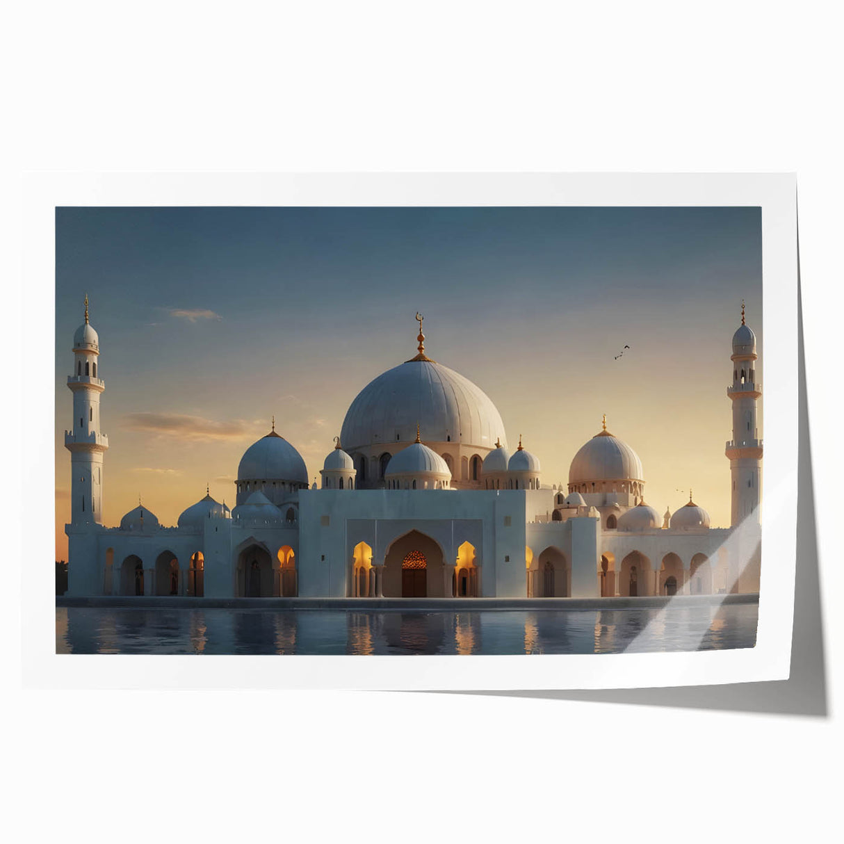 Rolled print of an architectural dome design in muted beige and ivory, ideal for dining room wall art.