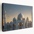 Side view of a stretched canvas featuring a series of architectural domes in monochrome, ideal for kitchen wall art.