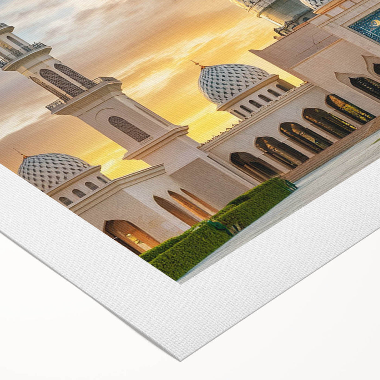 Art Deco poster featuring architectural domes in muted beige and brown tones on rolled canvas.