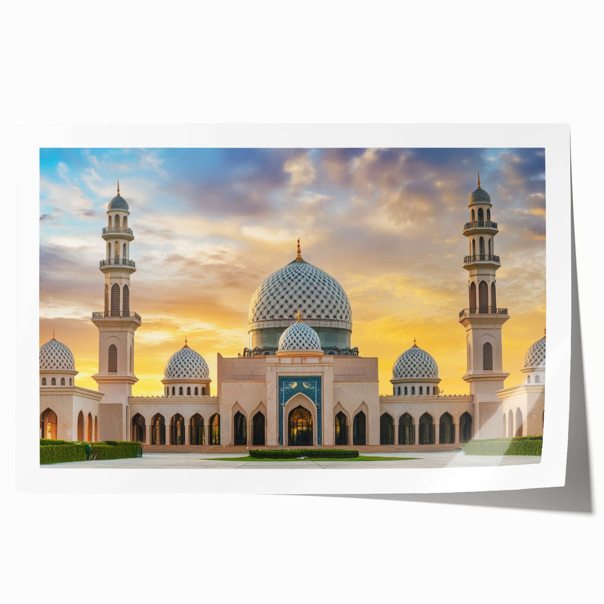 Rolled print of architectural domes in muted earth tones, suitable for art wall dining room or classy bathroom decor.