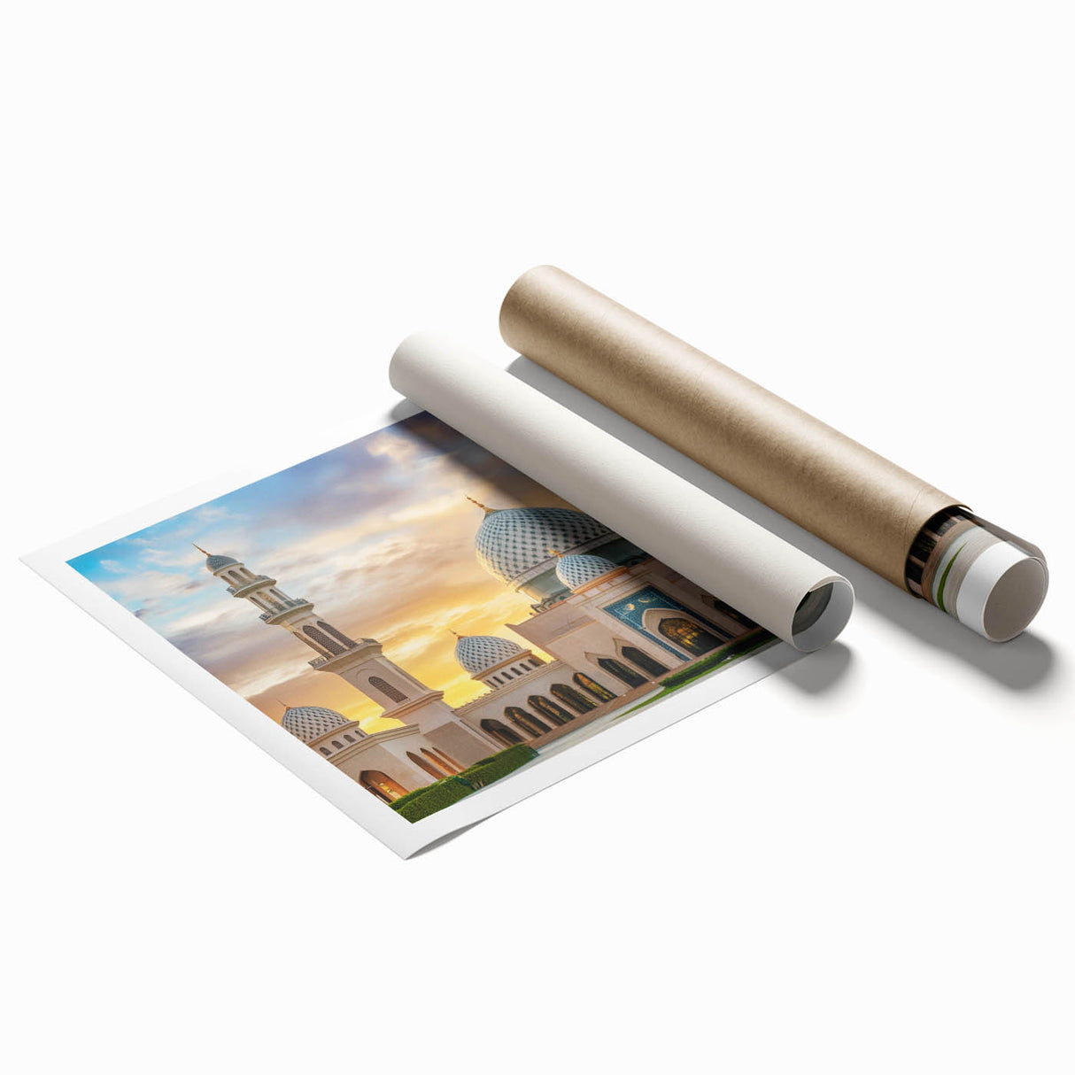 Extra large rolled print depicting floral art with soft pink and green tones, suitable as classy bathroom wall art.