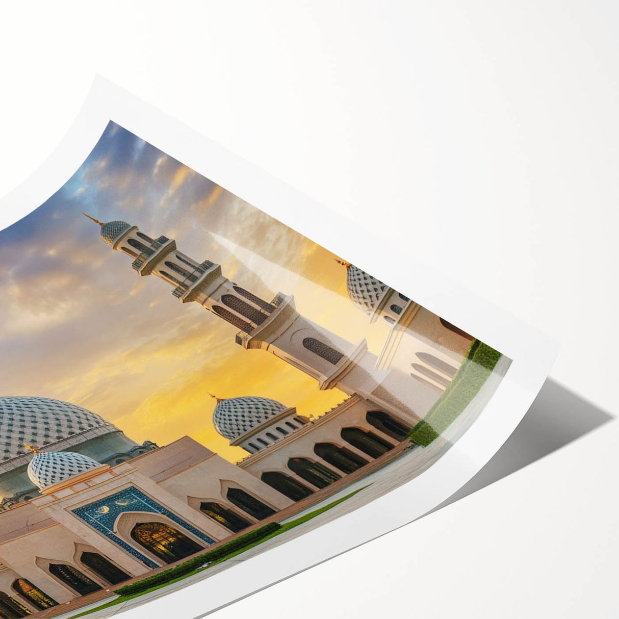 Extra large wall art featuring line art flowers in black on white, rolled print format.