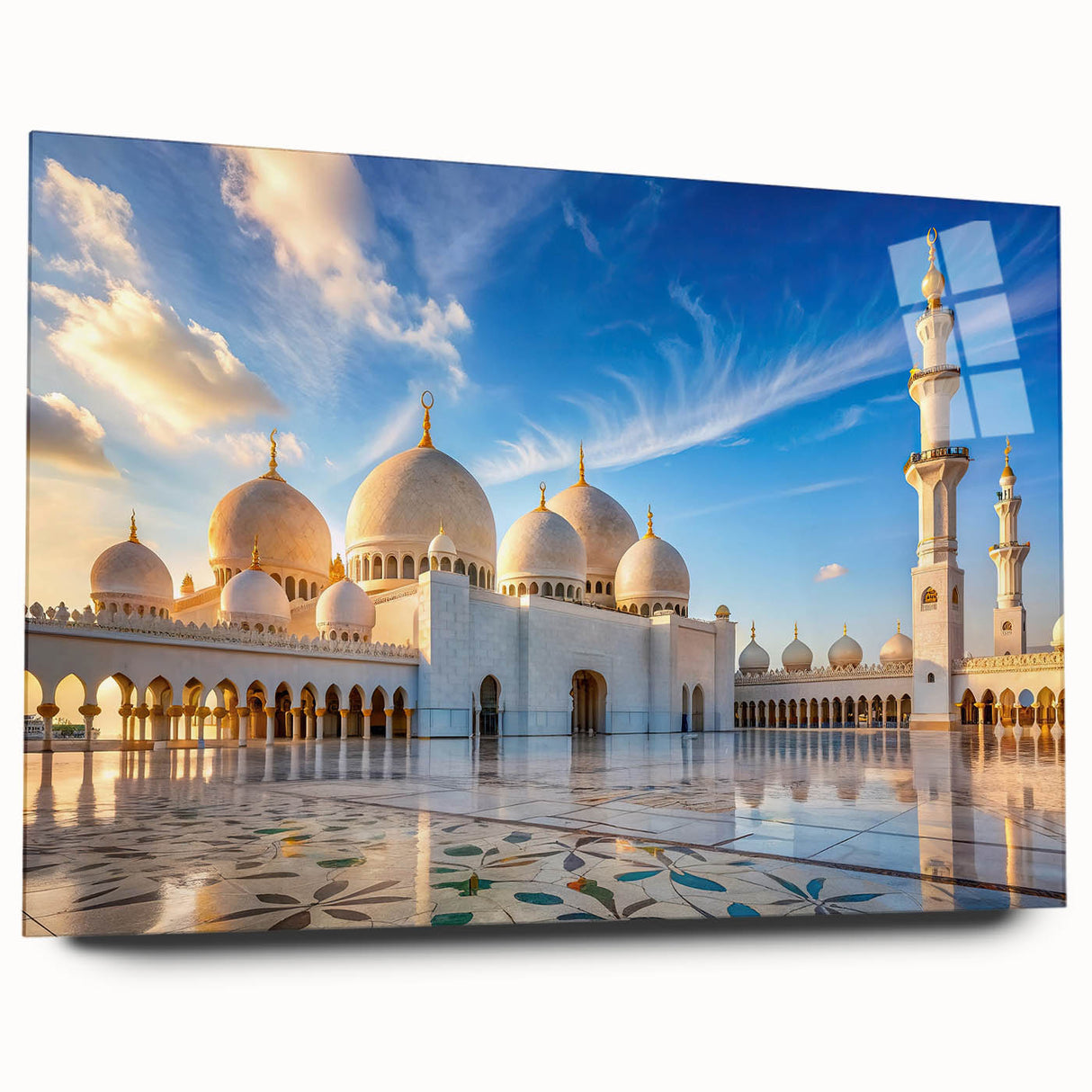 Large abstract wall art featuring overlapping geometric domes in muted beige and white tones.