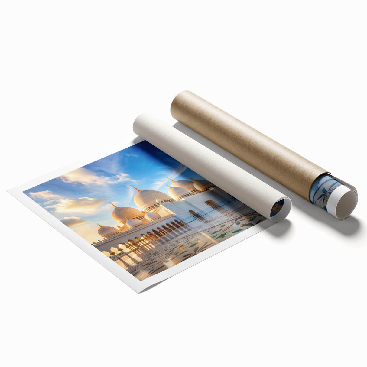 Extra large rolled print featuring a series of architectural domes in muted gray tones, ideal for classy bathroom wall art.