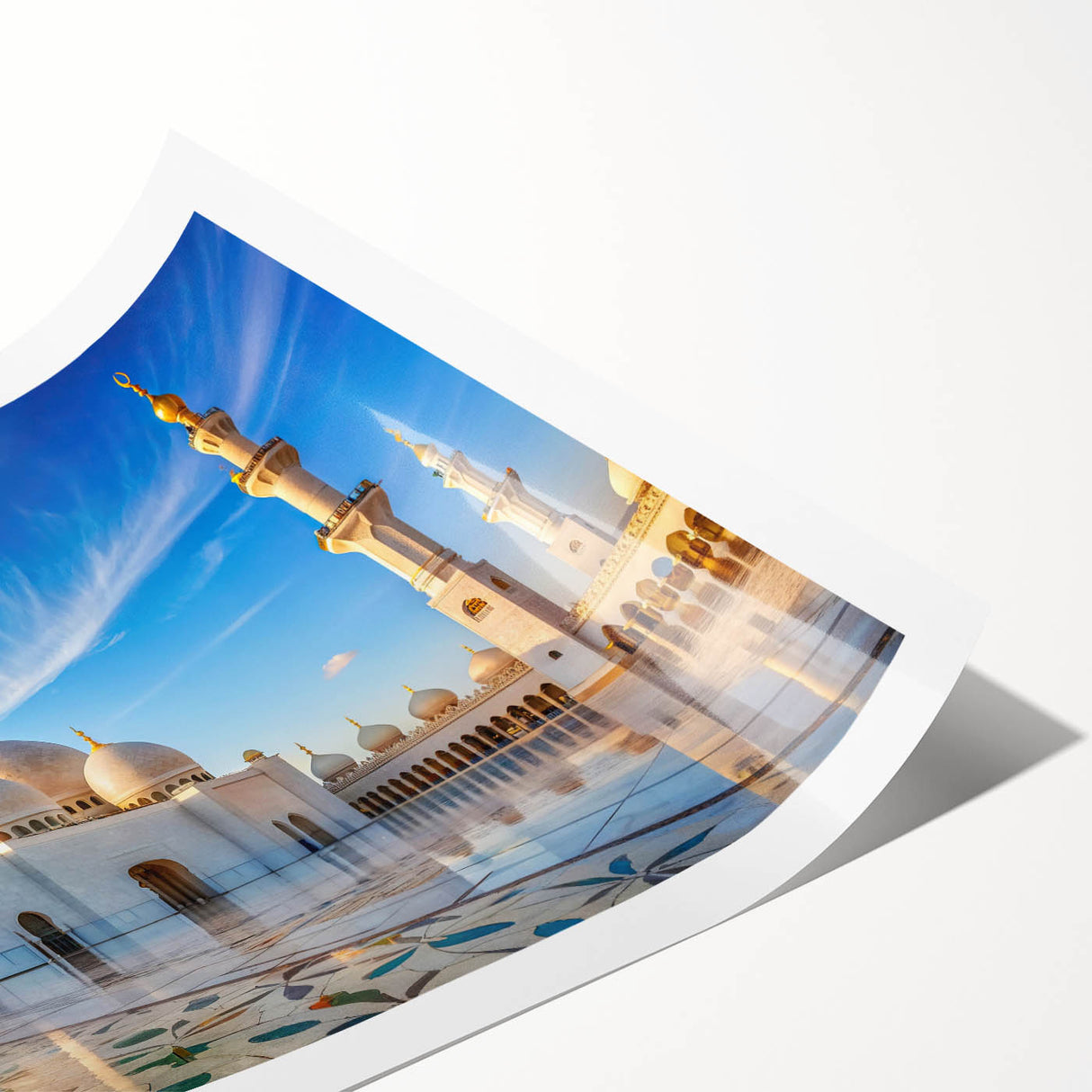 Extra large rolled print featuring line art flowers in monochrome, ideal for large living room wall art.