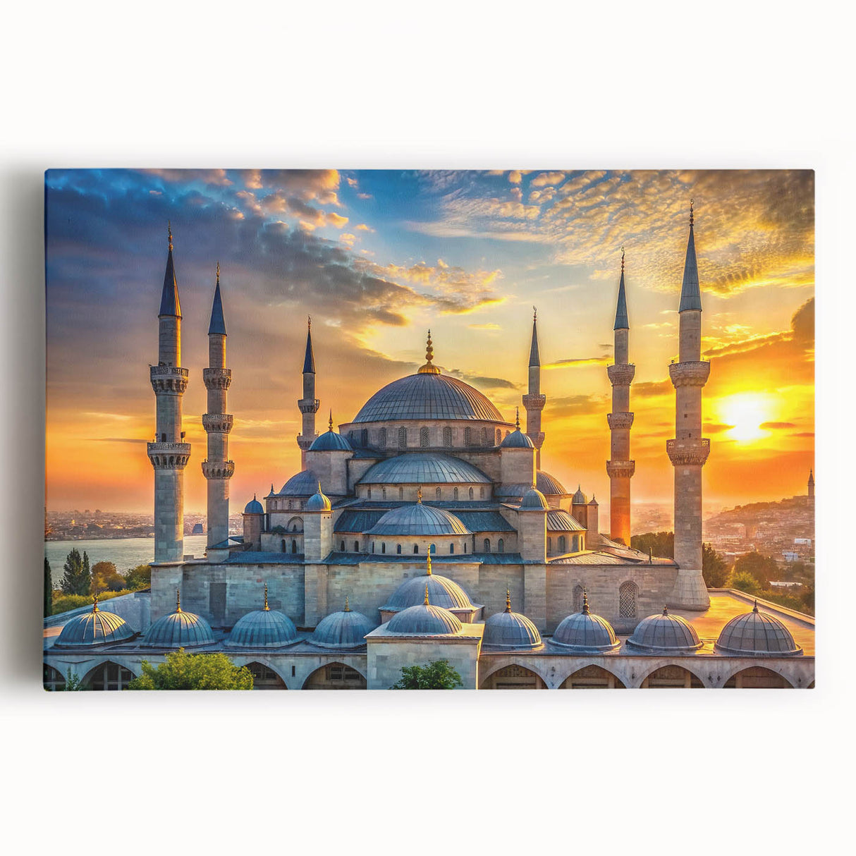 Black and white photo of architectural domes on stretched canvas, ideal for kitchen wall art.