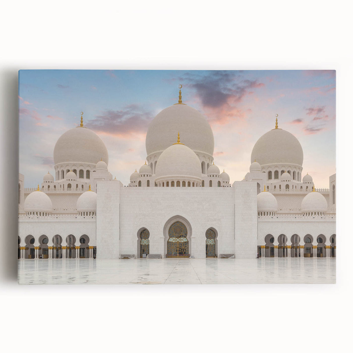 Black and white photo of architectural domes on stretched canvas, ideal for kitchen wall art.