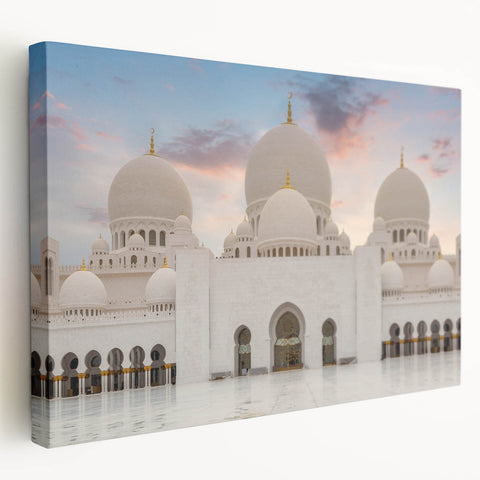 Architectural domes in grayscale on stretched canvas, ideal for kitchen wall art.