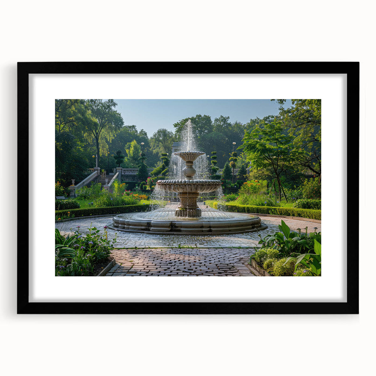 Extra large abstract art print featuring colorful, textured design on a black framed canvas, ideal for living room decor.