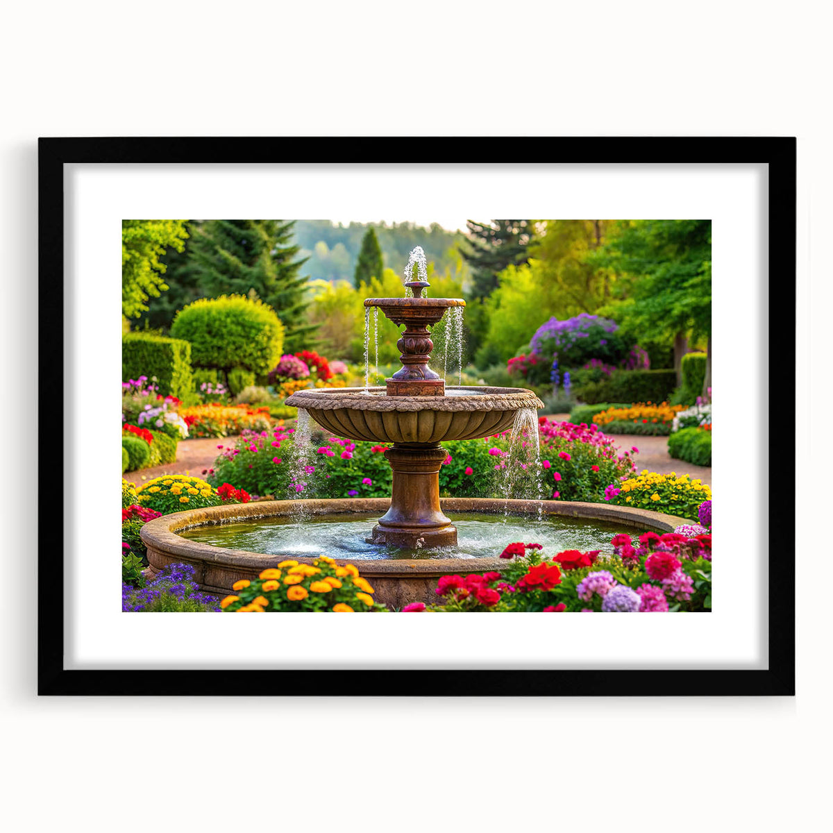 Extra large abstract art print featuring vibrant, colorful textures on a black framed canvas, ideal for living room decor.