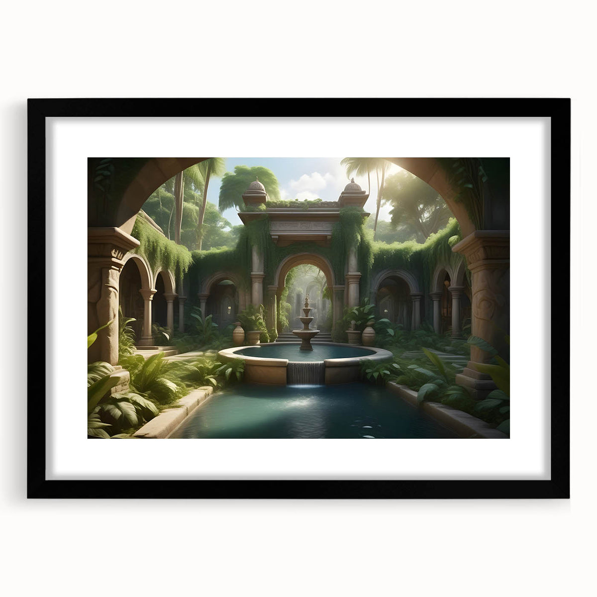 Extra large abstract art print featuring colorful, textured design on a black framed canvas, ideal for living room decor.