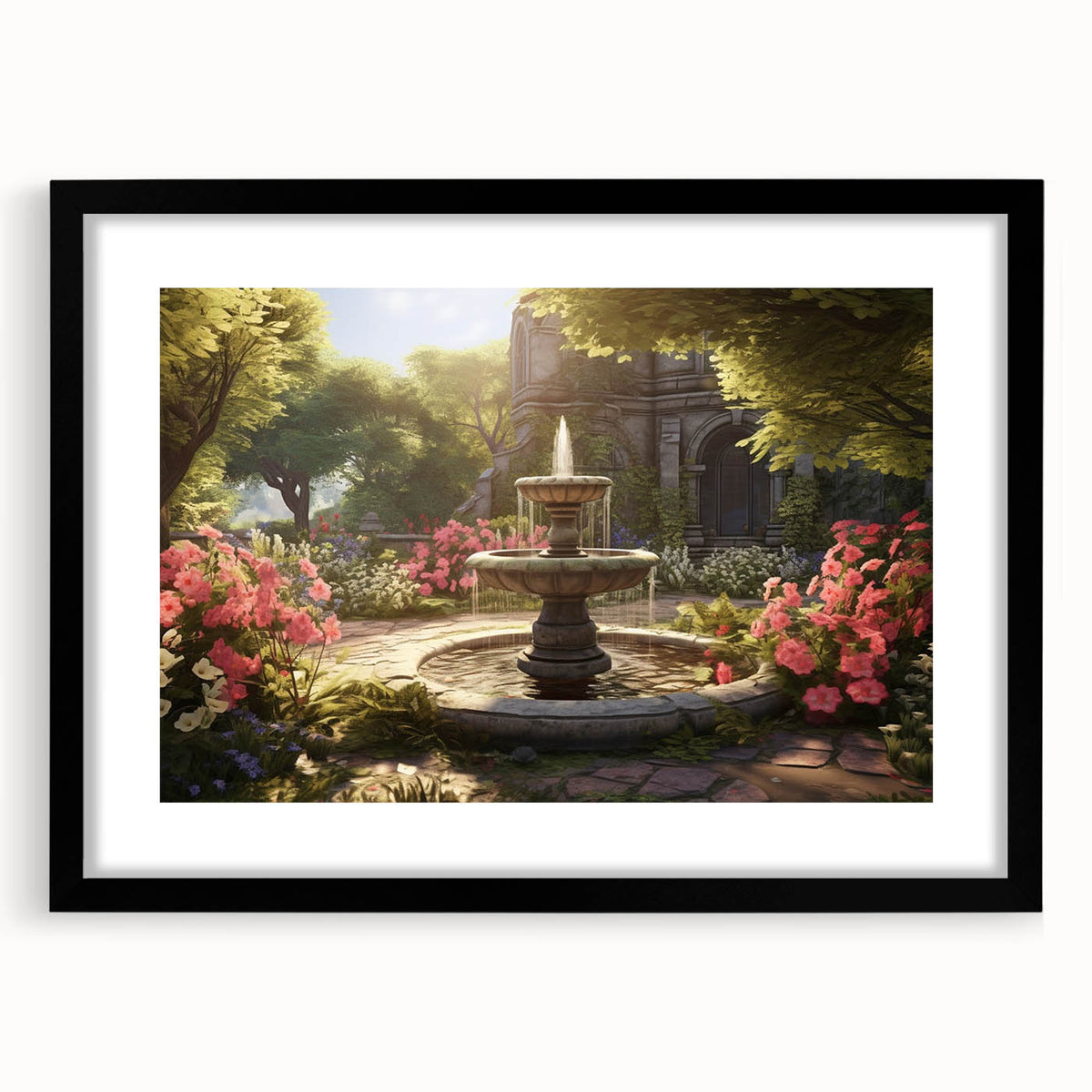 Extra large abstract art print featuring vibrant, textured colors on a black framed canvas, ideal for living room decor.