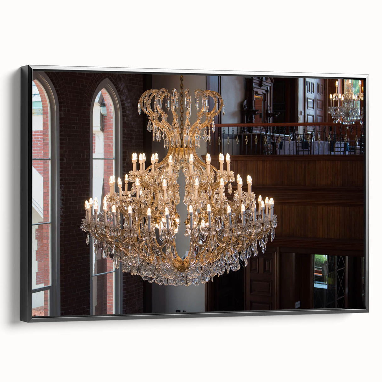 Black and white vintage poster art of landscape, framed canvas, ideal for bedroom decor.