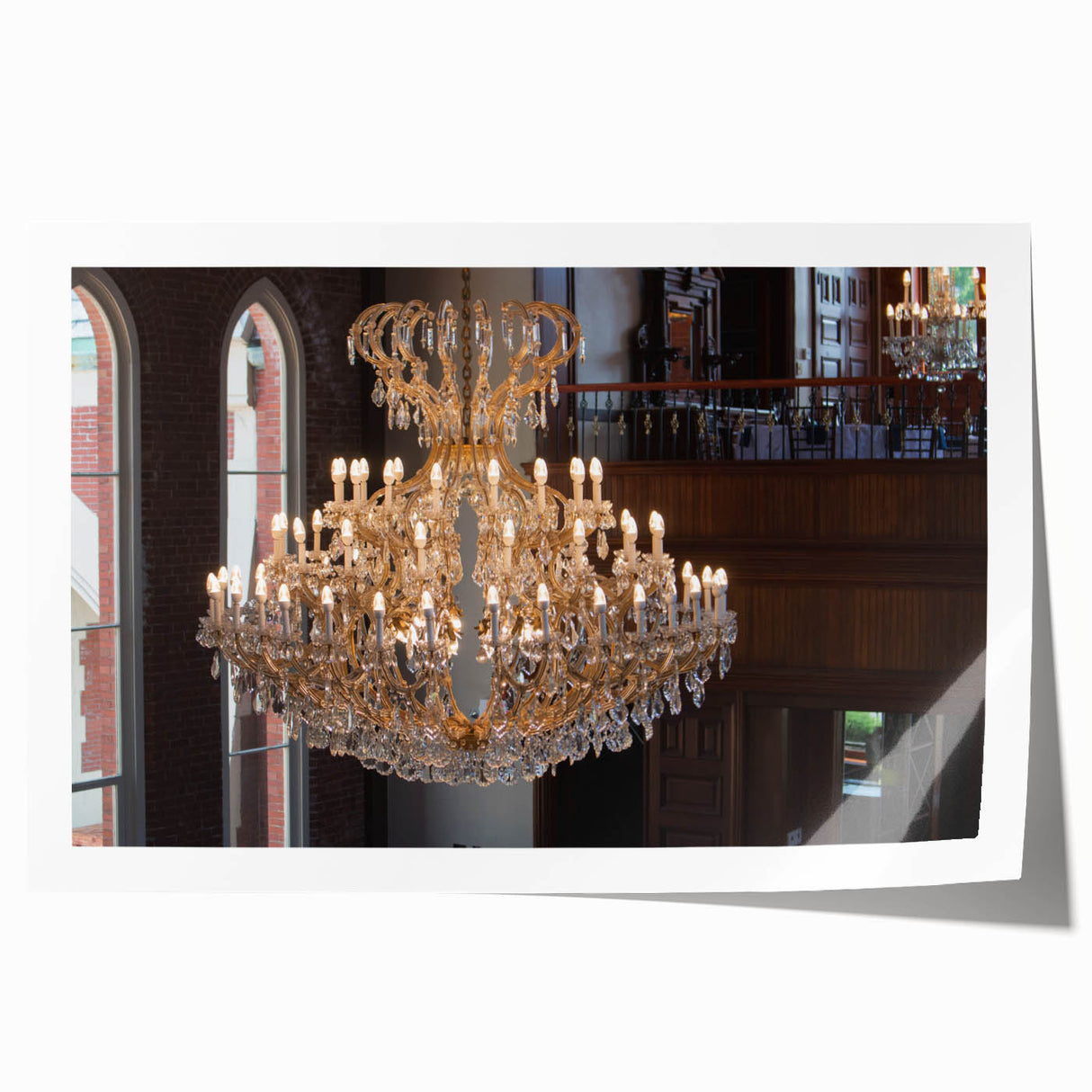 Extra large rolled print featuring a detailed floral design in muted earth tones, ideal for dining room or bathroom wall art.