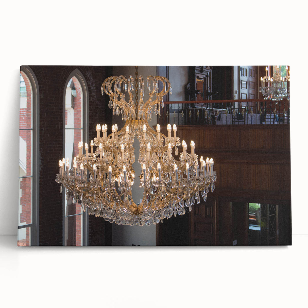 Large black and white architectural sketch on stretched canvas, ideal for kitchen wall art or bedroom decor.