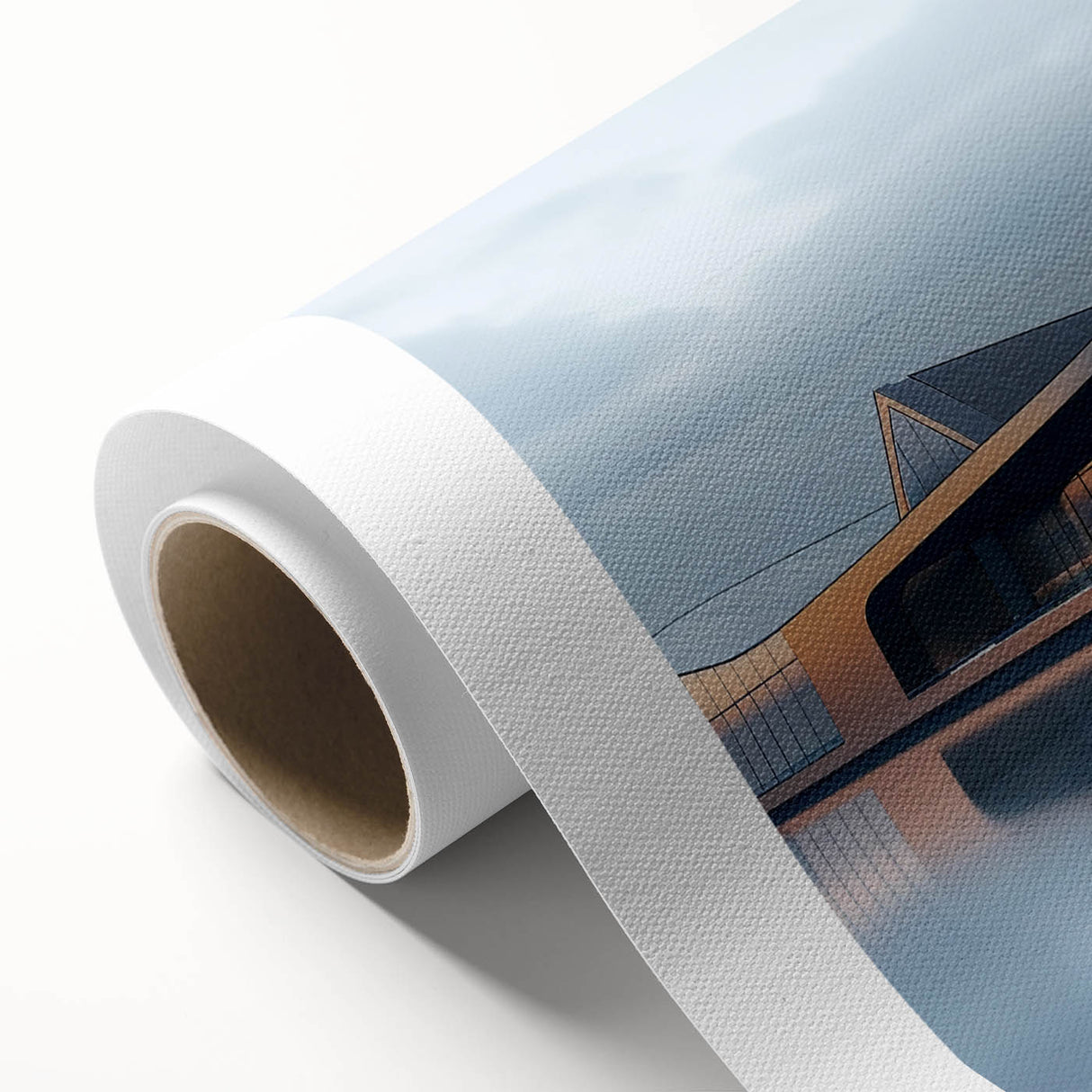 Art deco poster featuring a stylized geometric design in pastel shades on rolled canvas, ideal for nursery wall art.