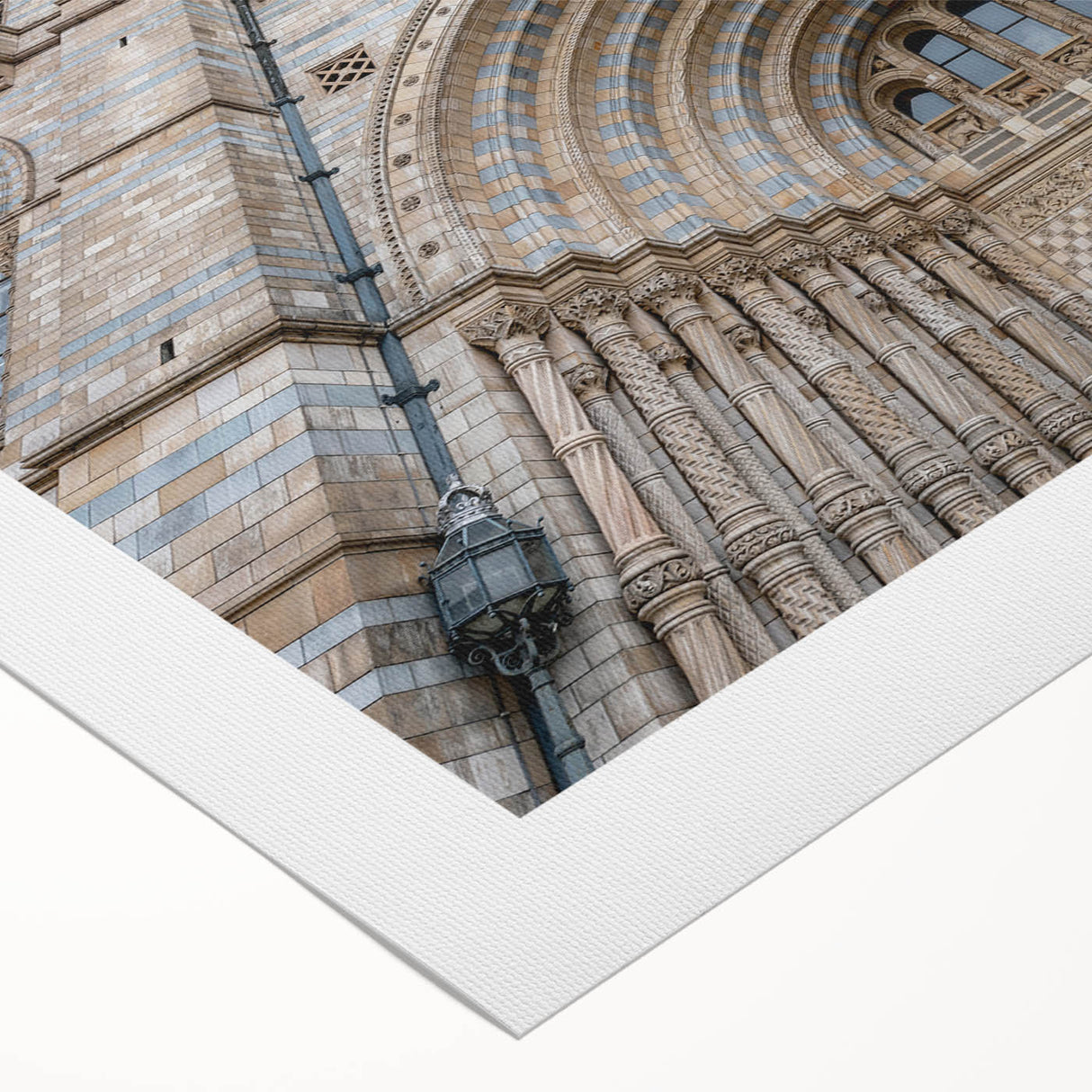 Art deco poster featuring a detailed palace architecture in monochrome, printed on rolled canvas.