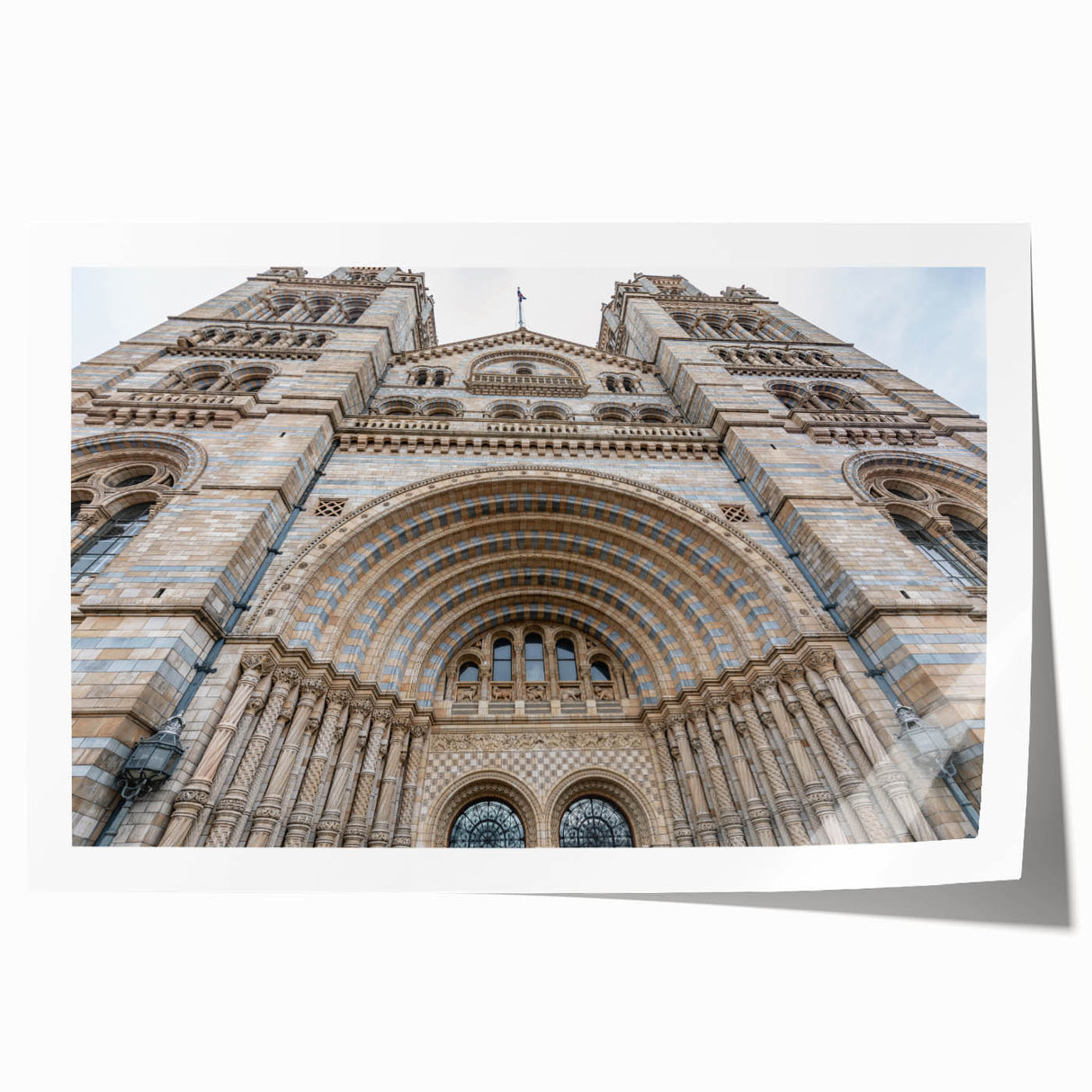 Rolled print of a grand palace architecture in muted earth tones, ideal for art wall dining room.