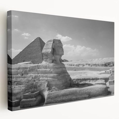 Large pyramid design in neutral tones on a stretched canvas, ideal for kitchen wall art.