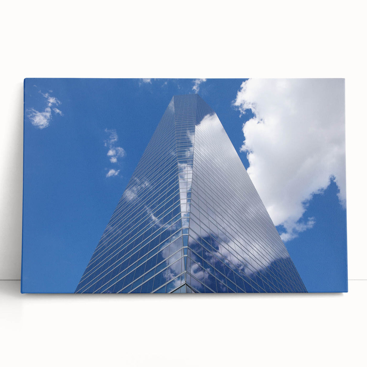 Black and white photo of skyscrapers on stretched canvas, ideal for kitchen wall art or bedroom.