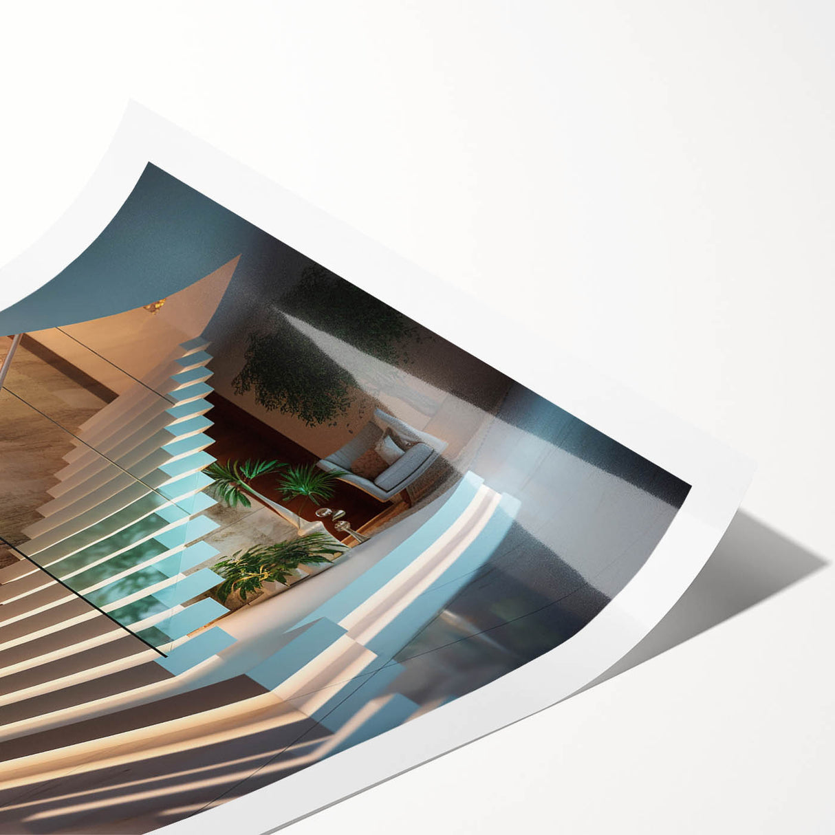 Extra large wall art of line art flowers in black and white on a rolled print, suited for large living room decor.