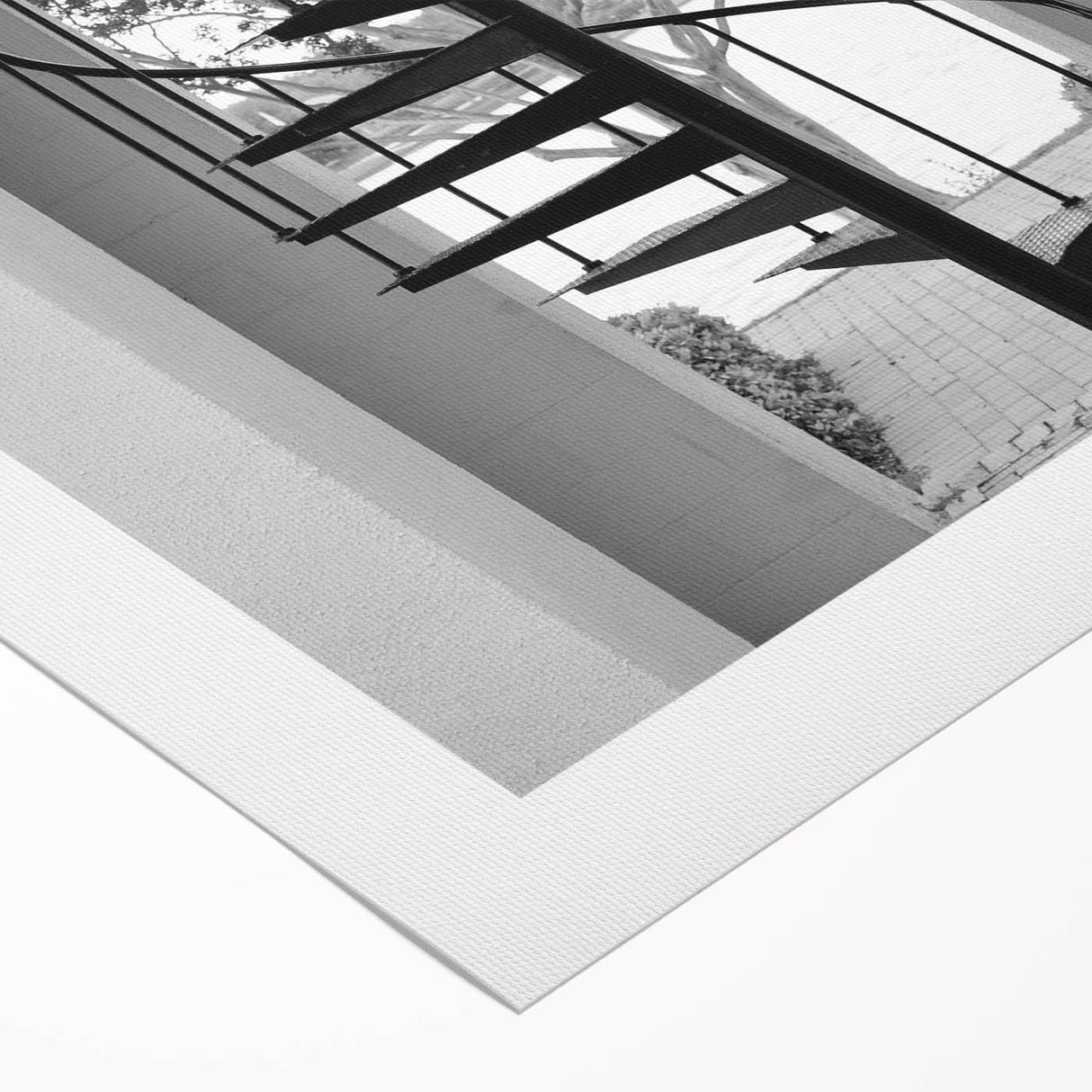 Art Deco poster featuring a spiral staircase in monochrome tones, ideal for modern dining room wall art.