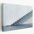 Spiral staircase design in monochrome, large stretched canvas, suitable for kitchen wall art.