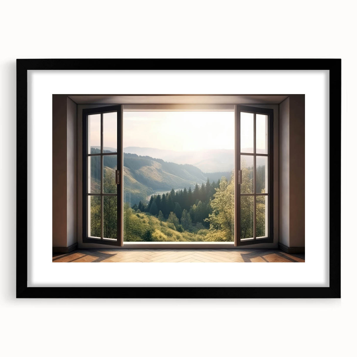 Extra large abstract art print featuring vibrant, colorful textures on a black framed canvas, ideal for living room decor.