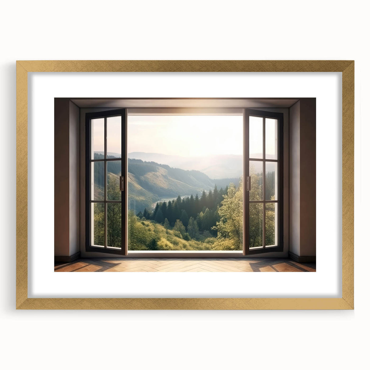 Textured abstract art print featuring geometric shapes in muted gold tones on a framed canvas, ideal for bedroom art.