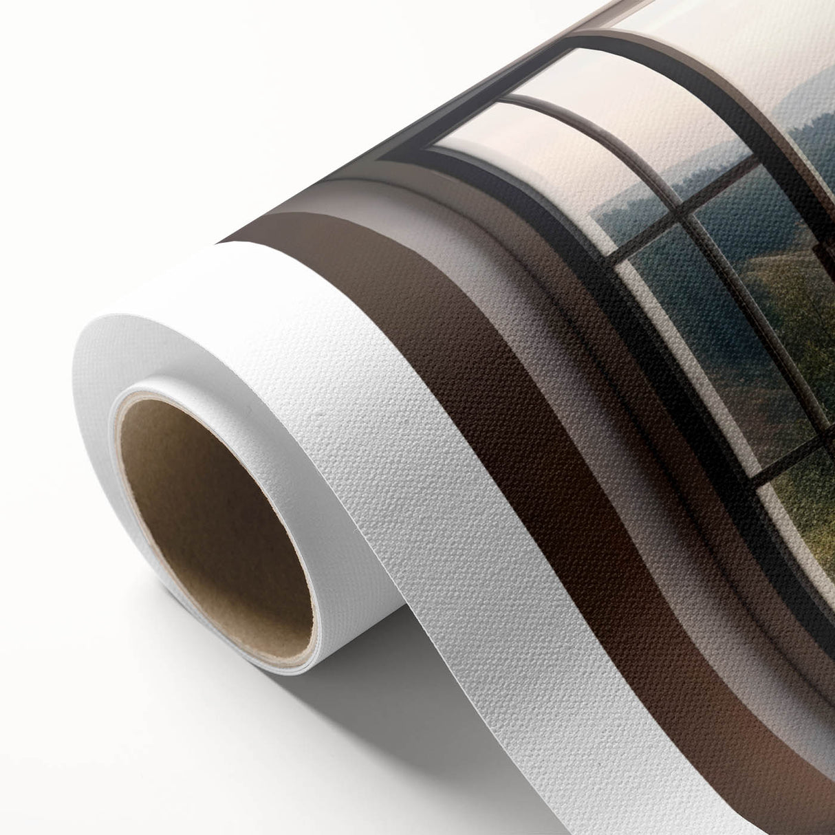 Art deco poster of geometric patterns and bold lines in monochrome, rolled canvas, ideal for nursery wall art.