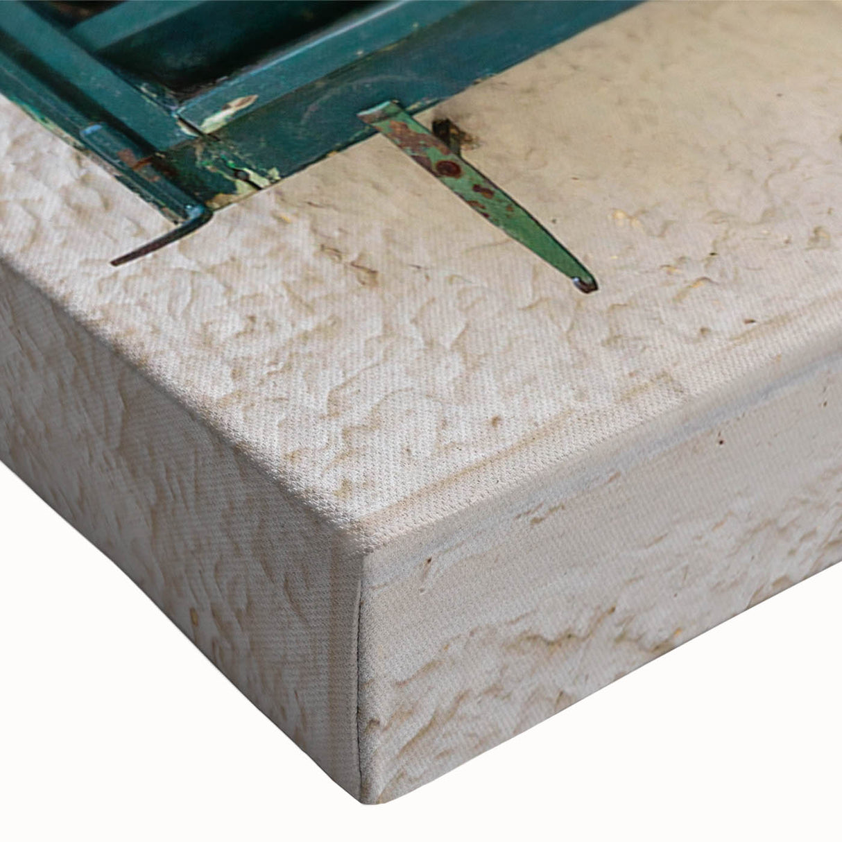 Large art depicting a black and white landscape with architectural windows on stretched canvas, suitable for bedroom decor.