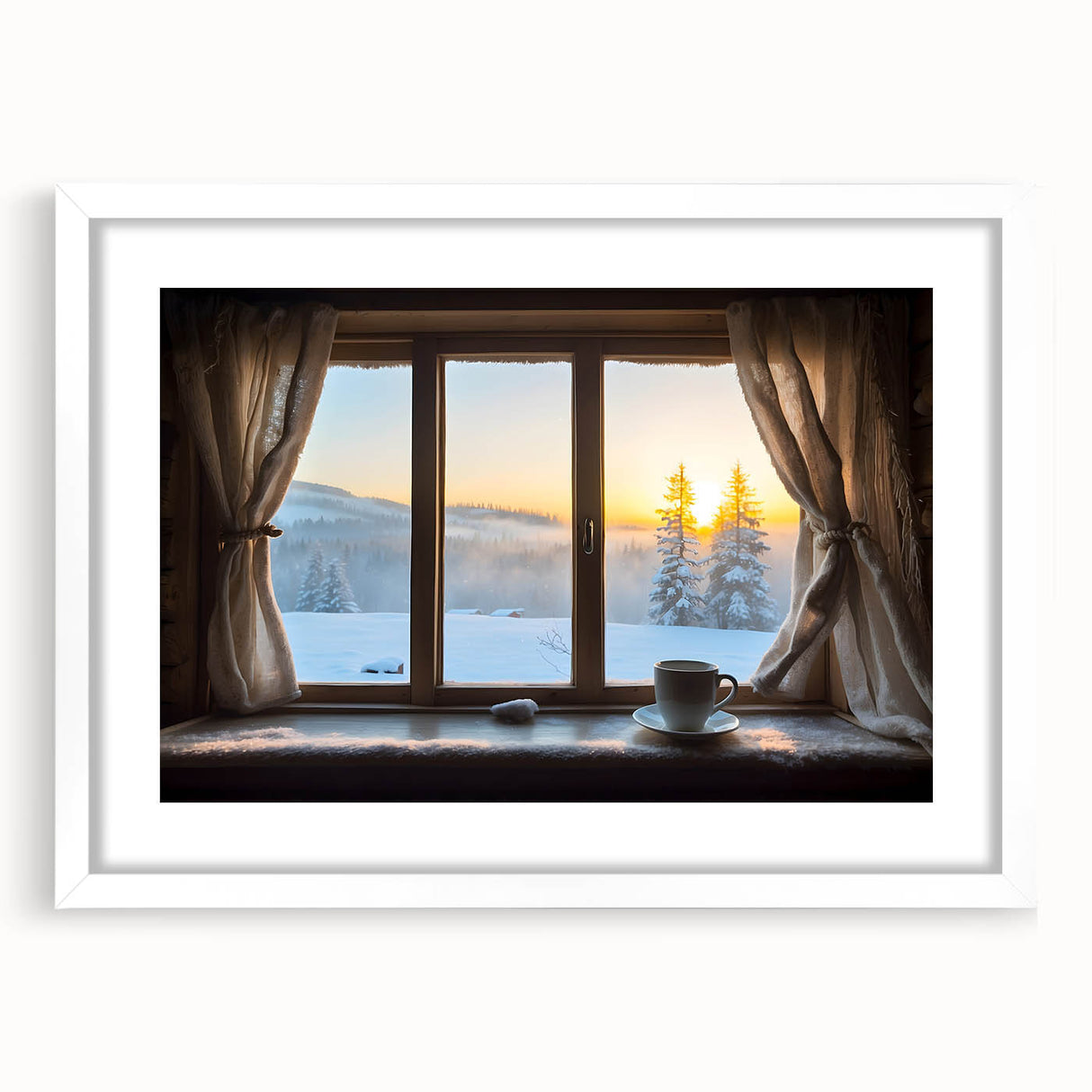 Extra large abstract art print with textured design in neutral tones, framed with a white mat.