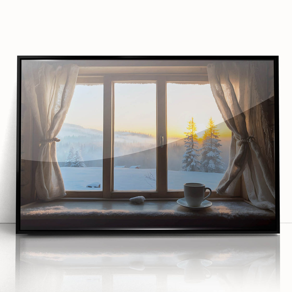 Large abstract wall art featuring geometric shapes in black and white, framed in acrylic, suitable for modern decor.