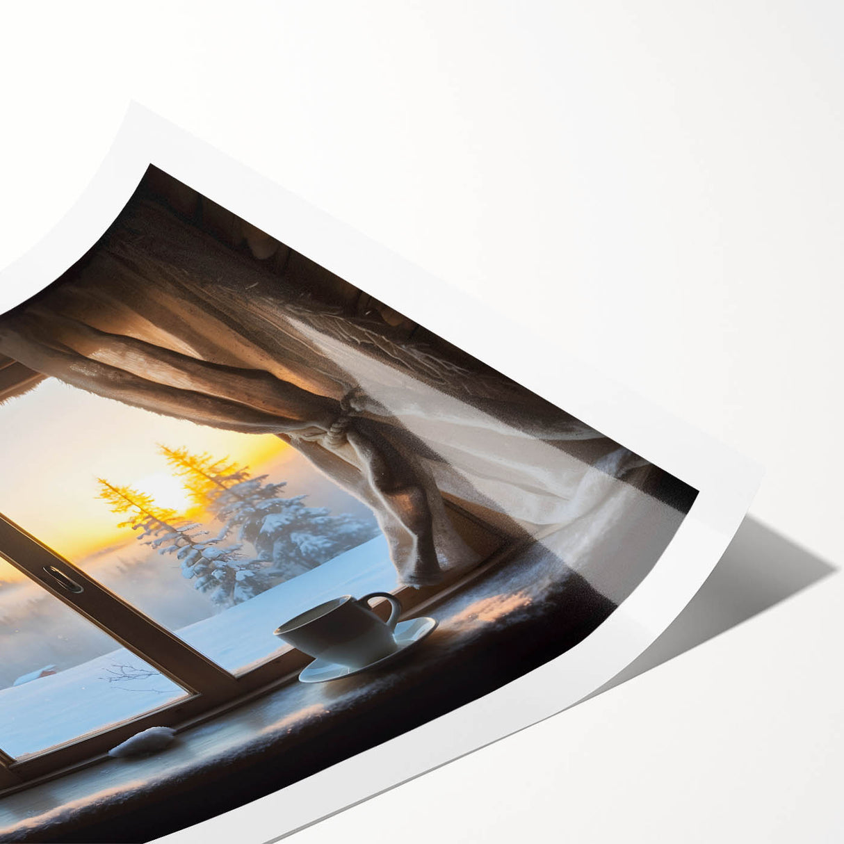 Extra large wall art featuring line art flowers in black on white, rolled print format, suitable for large living room decor.