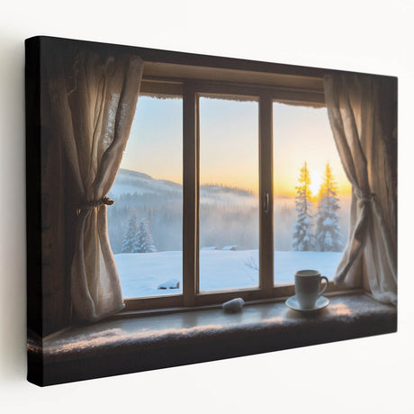 Large canvas print featuring a detailed architectural window design in monochrome, ideal for modern kitchen wall art.