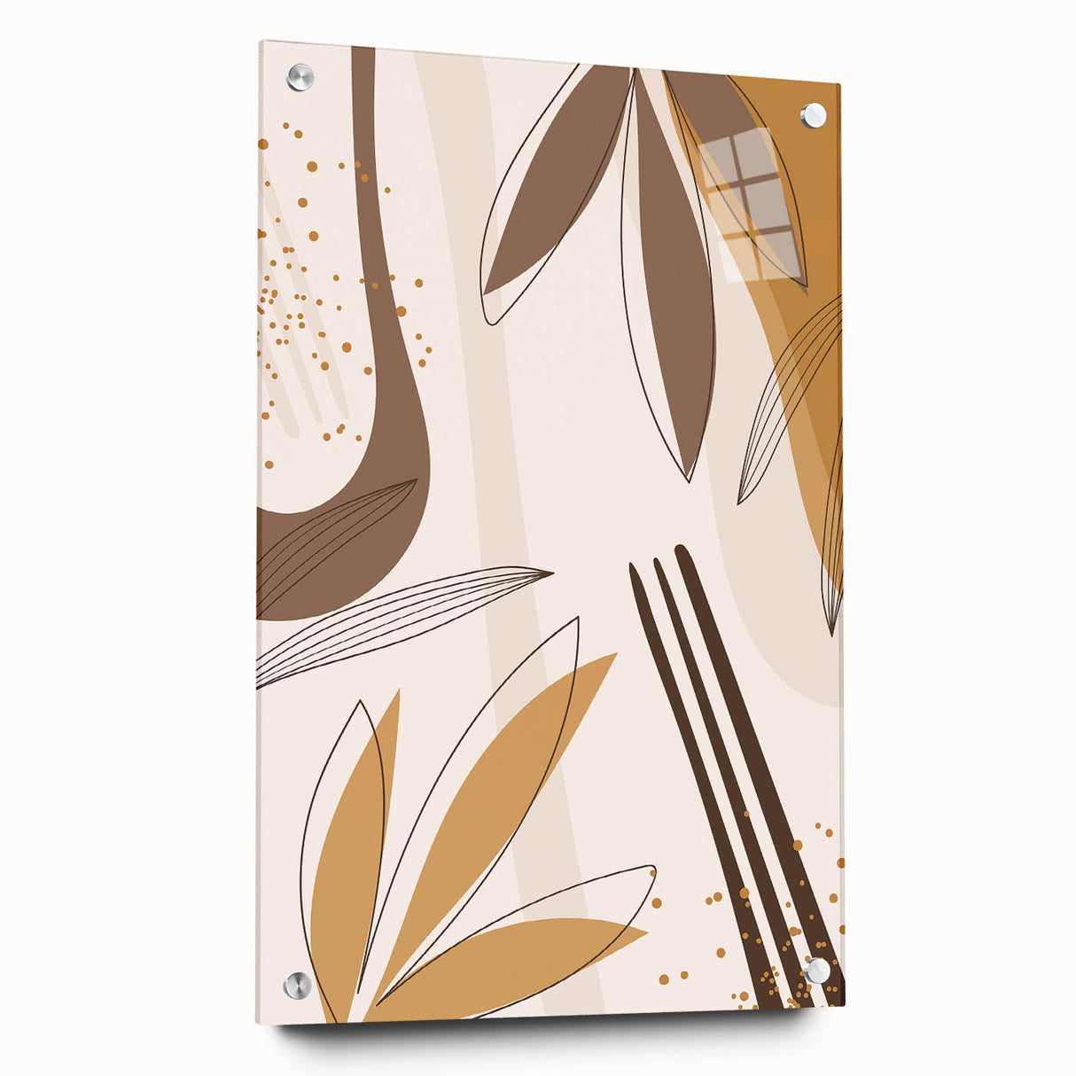 Minimalist Boho Leaf Wall Art | Earthy Bohemian Decor Canvas | Print