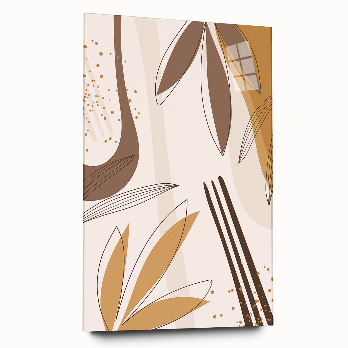 Minimalist Boho Leaf Wall Art | Earthy Bohemian Decor Canvas | Print