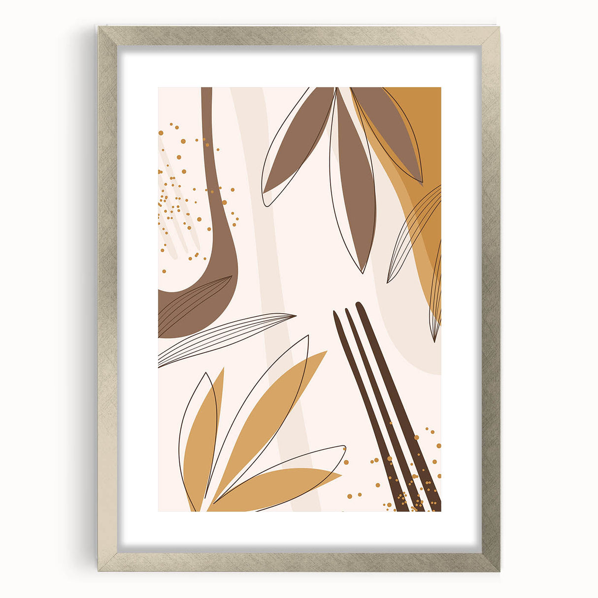 Minimalist Boho Leaf Wall Art | Earthy Bohemian Decor Canvas | Print