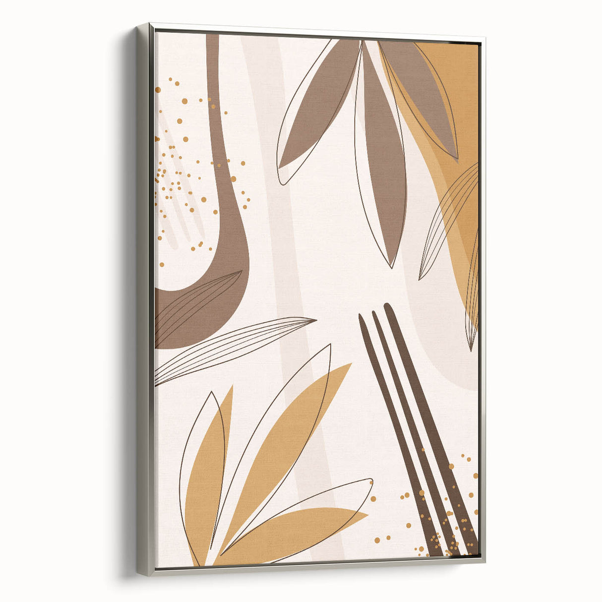 Minimalist Boho Leaf Wall Art | Earthy Bohemian Decor Canvas | Print
