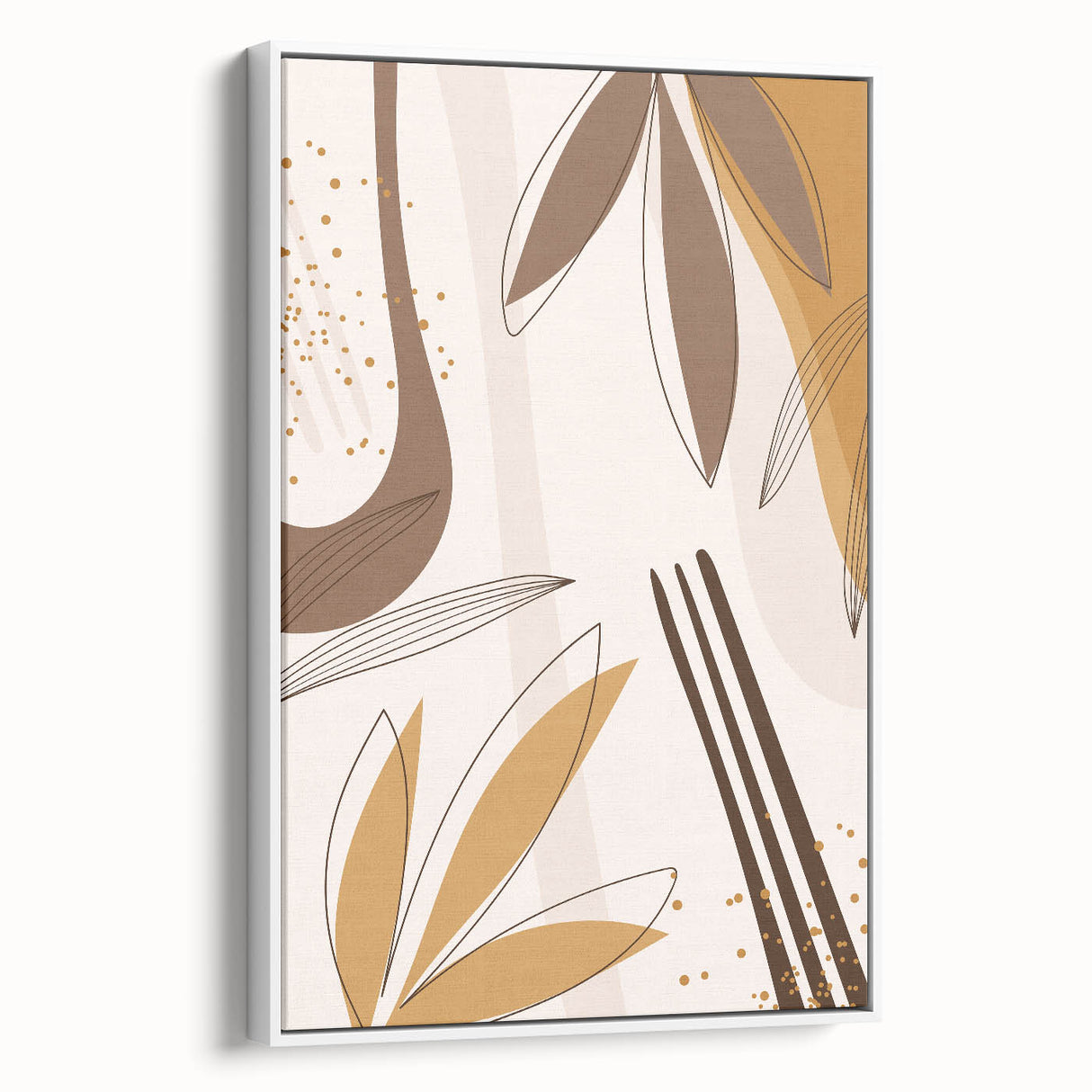 Minimalist Boho Leaf Wall Art | Earthy Bohemian Decor Canvas | Print
