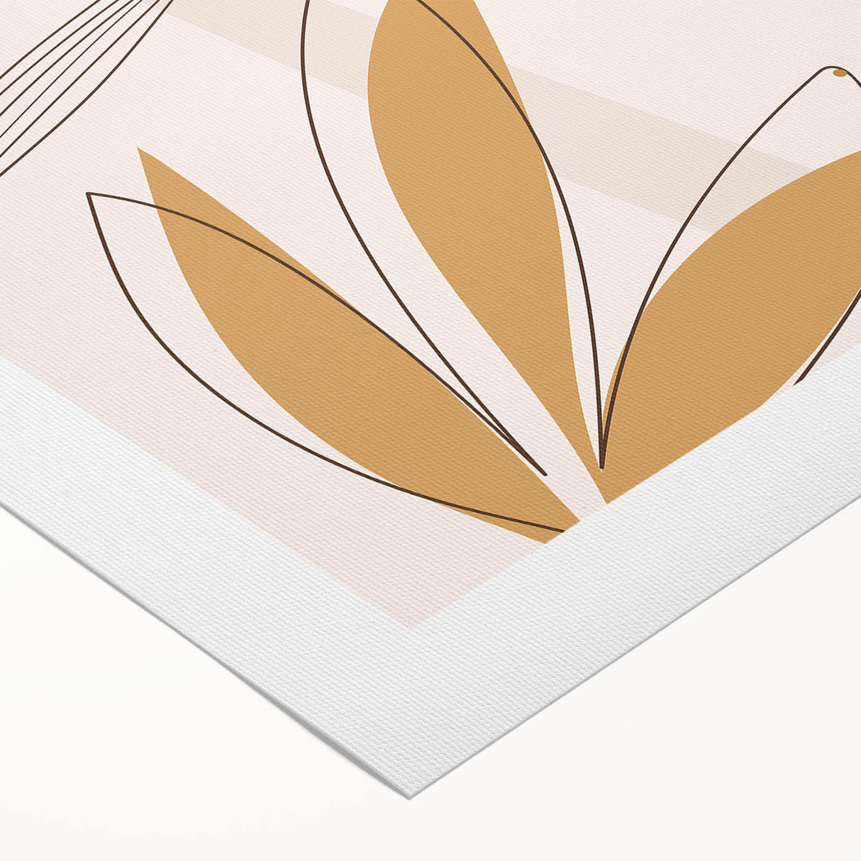 Minimalist Boho Leaf Wall Art | Earthy Bohemian Decor Canvas | Print